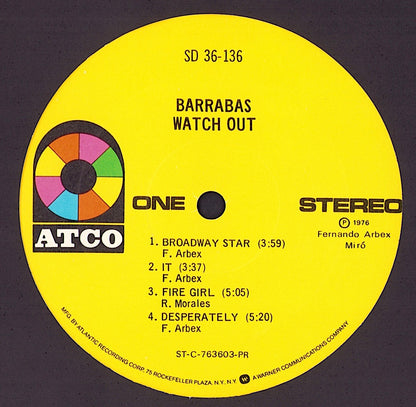 Barrabas – Watch Out Vinyl LP