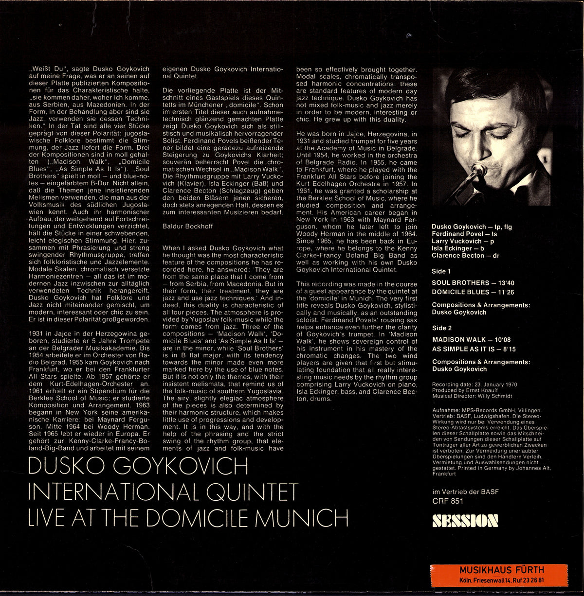 Nathan Davis Quintet Featuring Carmell Jones - The Hip Walk Vinyl LP | DE Original | 1971 Kopie