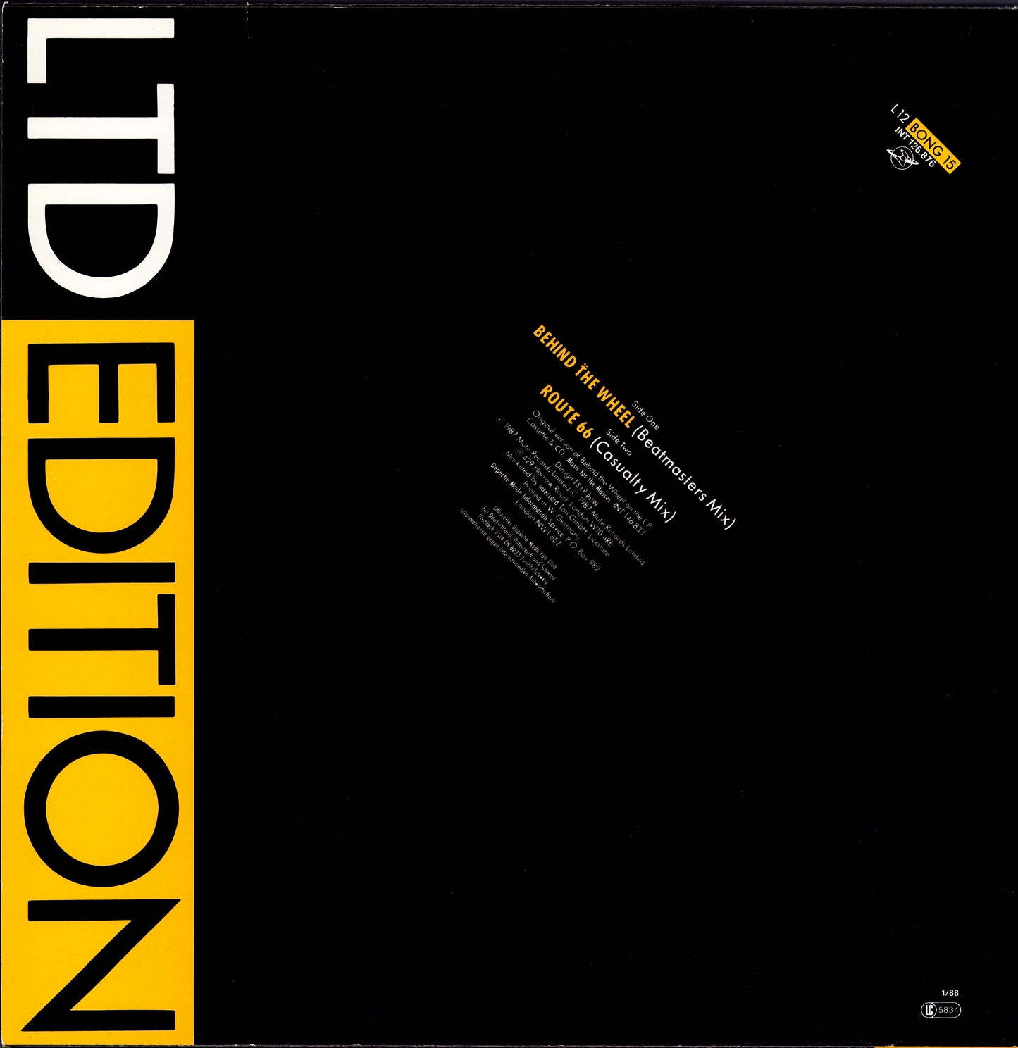 Depeche Mode - Behind The Wheel Beatmasters Mix Yellow Vinyl 12" Maxi-Single