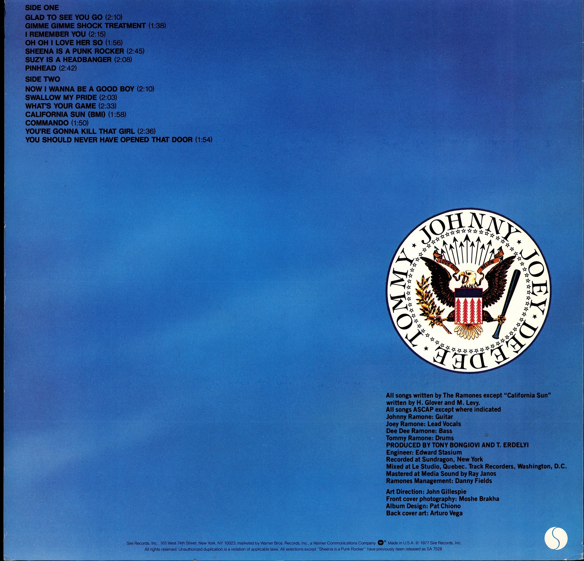 Ramones - Leave Home Vinyl LP | US Reissue | Sire