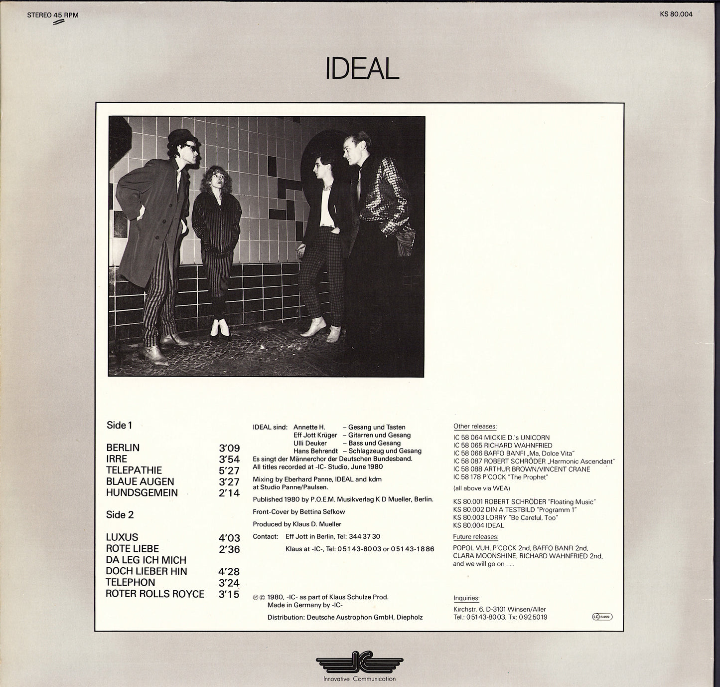 Ideal - Ideal Vinyl LP