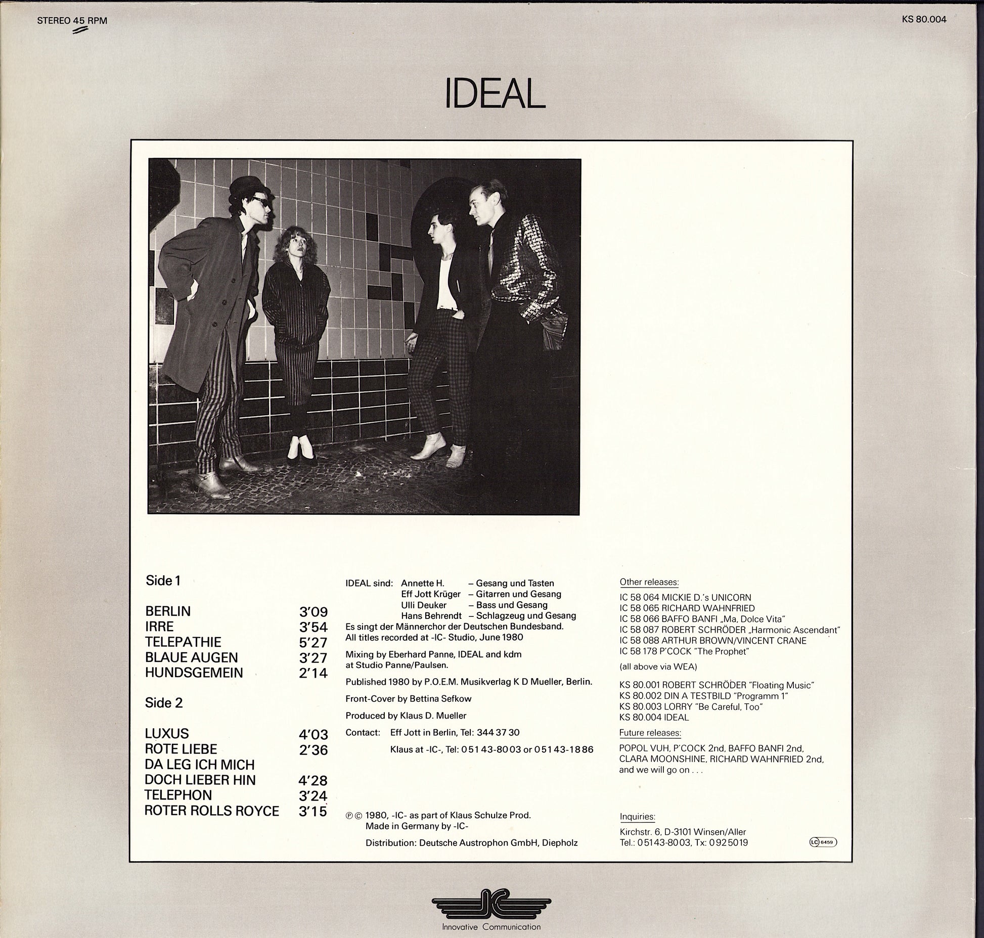 Ideal - Ideal Vinyl LP