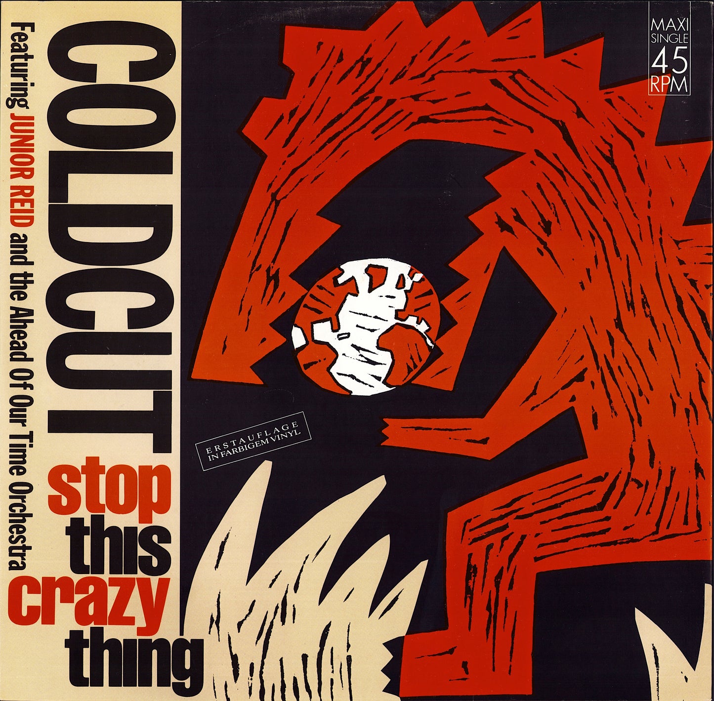 Coldcut Featuring Junior Reid And The Ahead Of Our Time Orchestra – Stop This Crazy Thing (Marbled Vinyl 12")