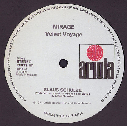 Klaus Schulze - Mirage Vinyl LP