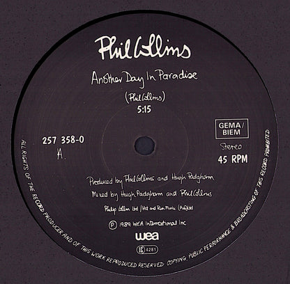 Phil Collins – Another Day In Paradise Vinyl 12"