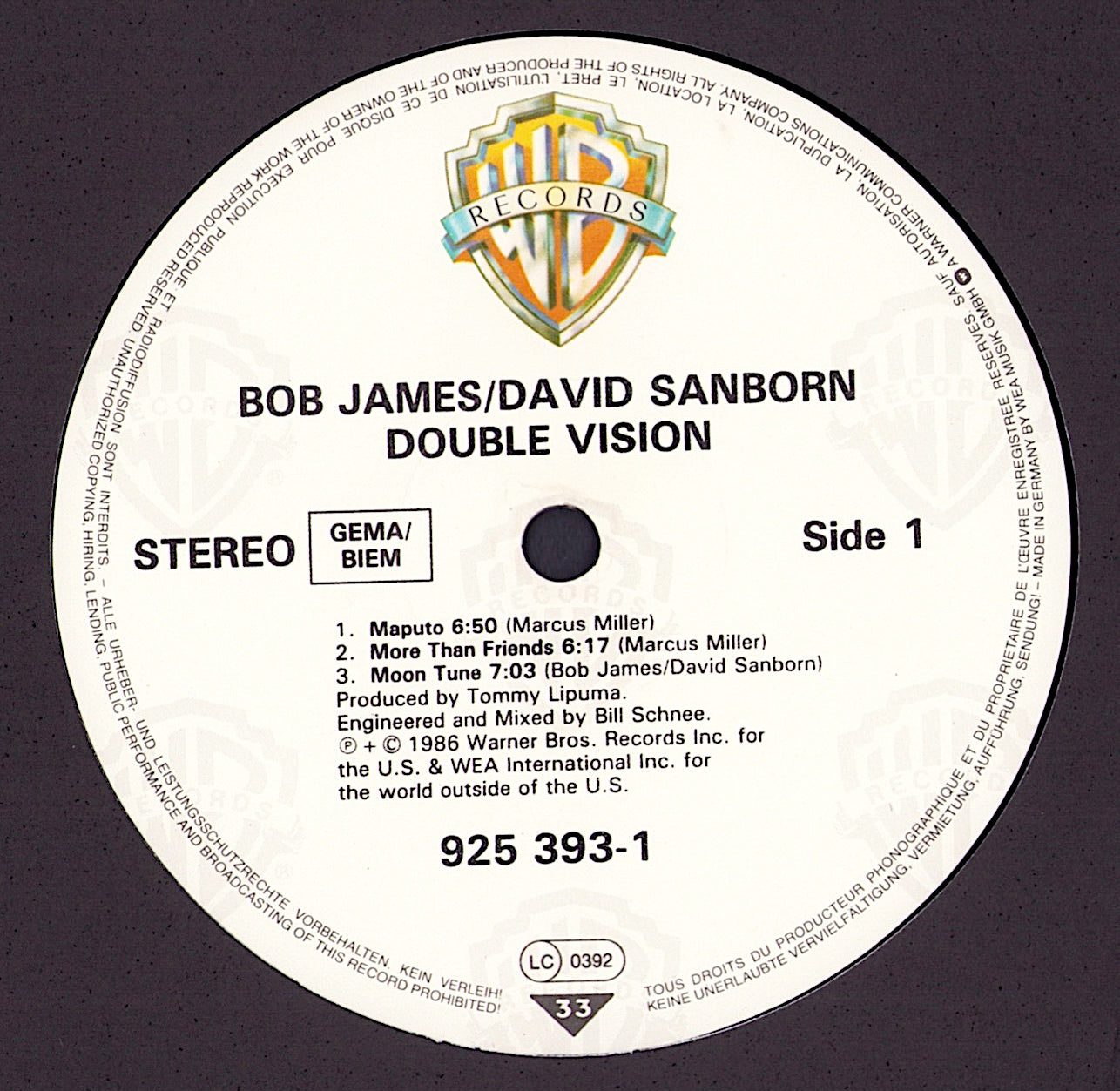 Bob James / David Sanborn – Double Vision Vinyl LP