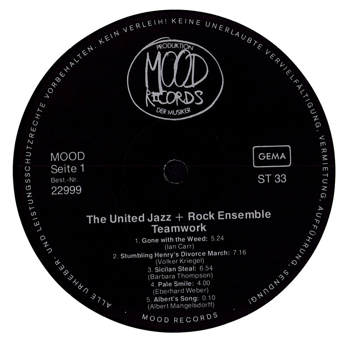 The United Jazz+Rock Ensemble - Teamwork (Vinyl LP | German Release | 1978)