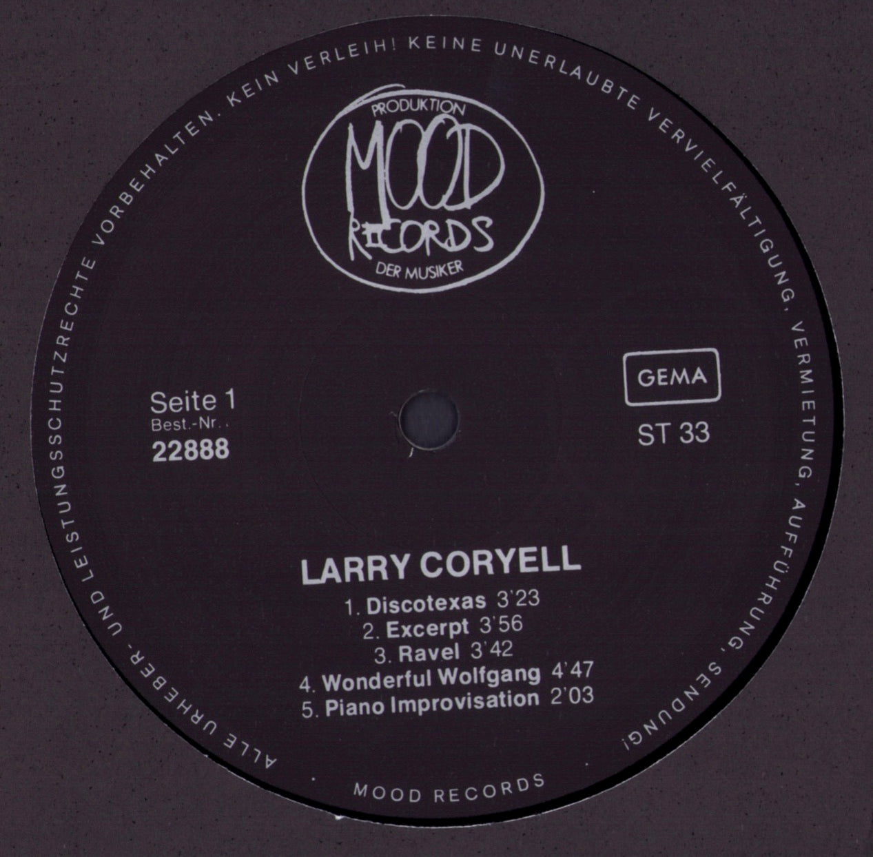 Larry Coryell – Standing Ovation - Solo Vinyl LP