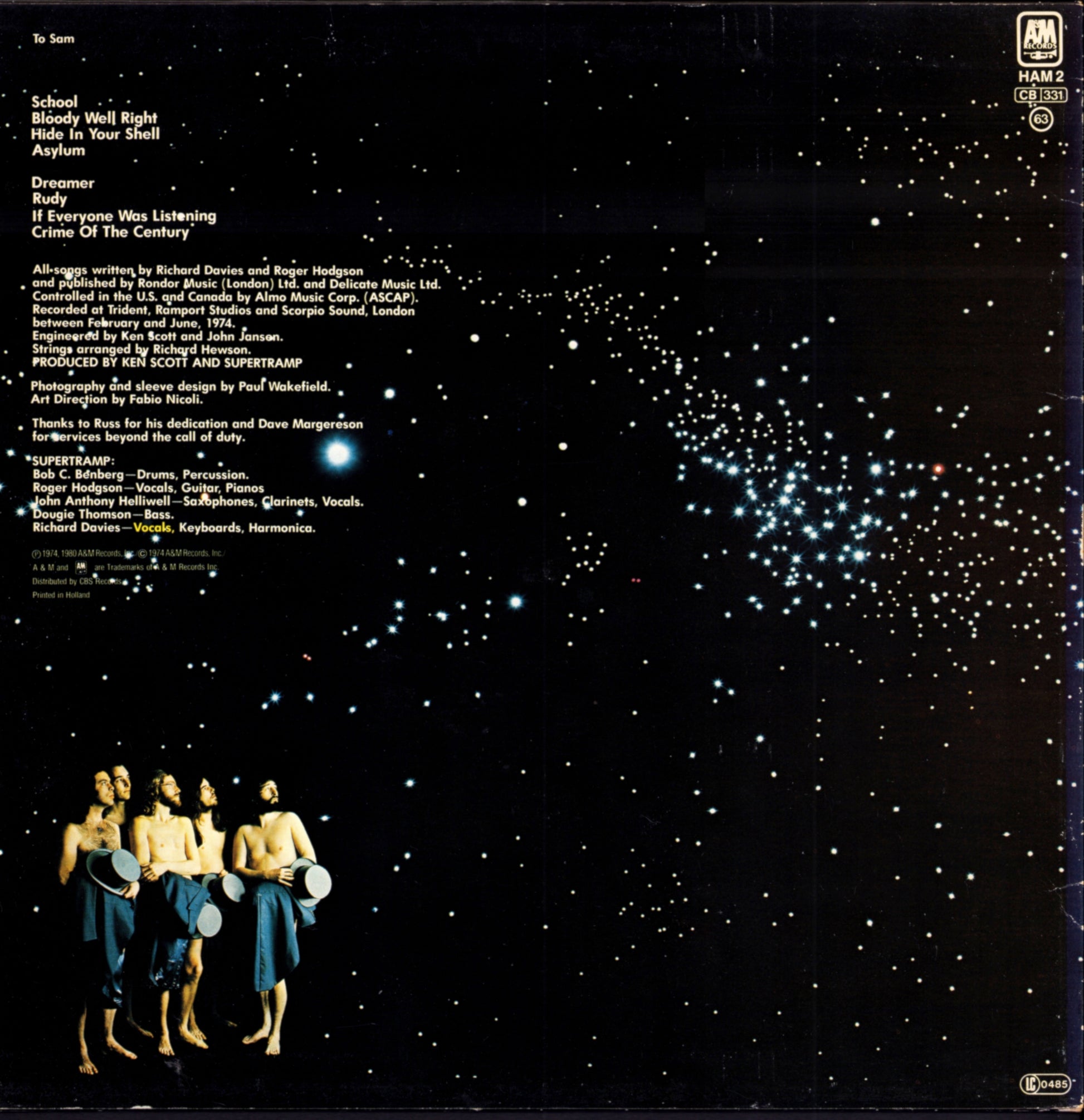 Supertramp – Crime Of The Century Vinyl LP | Half-Speed Mastered | EU Reissue | 1980 Kopie
