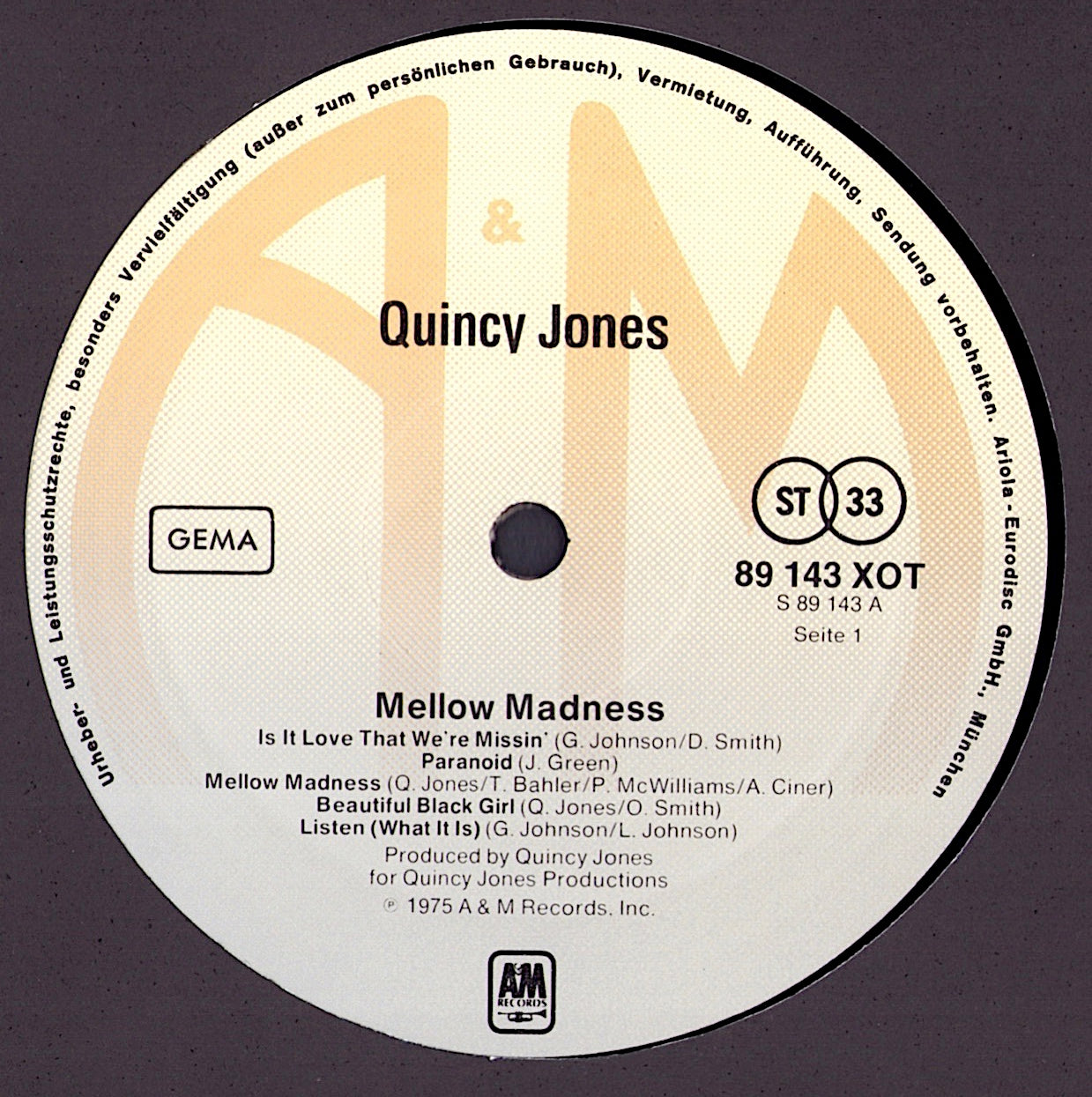 Quincy Jones – Mellow Madness Vinyl LP