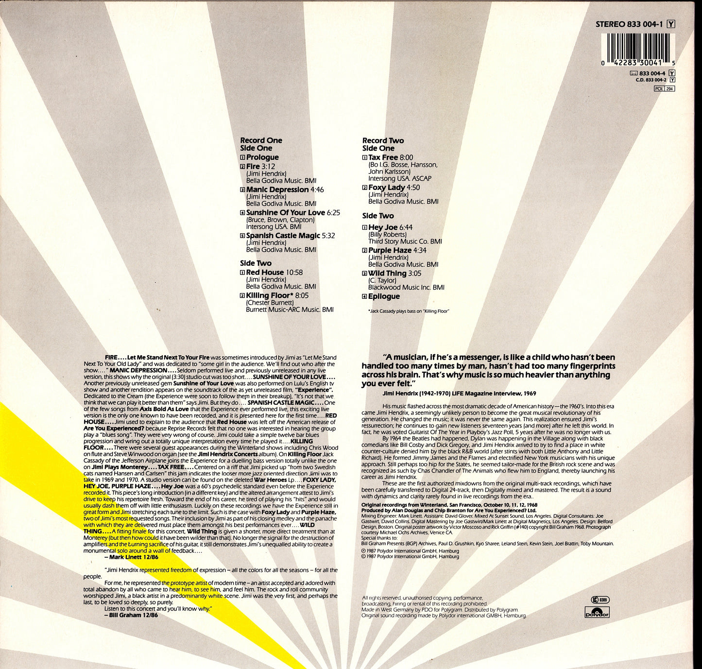 Jimi Hendrix – Sound Track Recordings From The Film "Jimi Hendrix" Vinyl 2LP | DE Reissue | 1980 Kopie Kopie