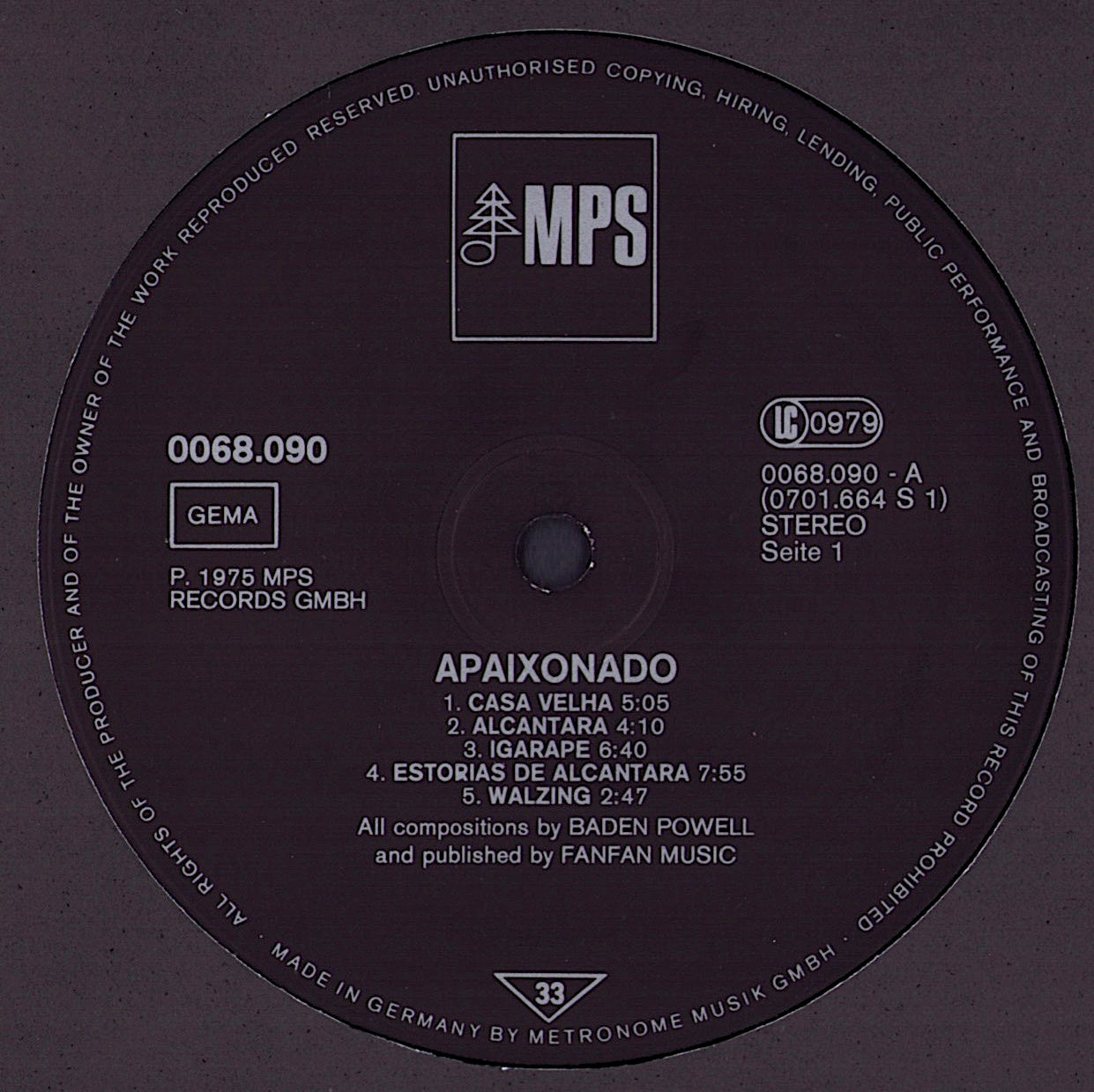 Baden Powell – Apaixonado Vinyl LP