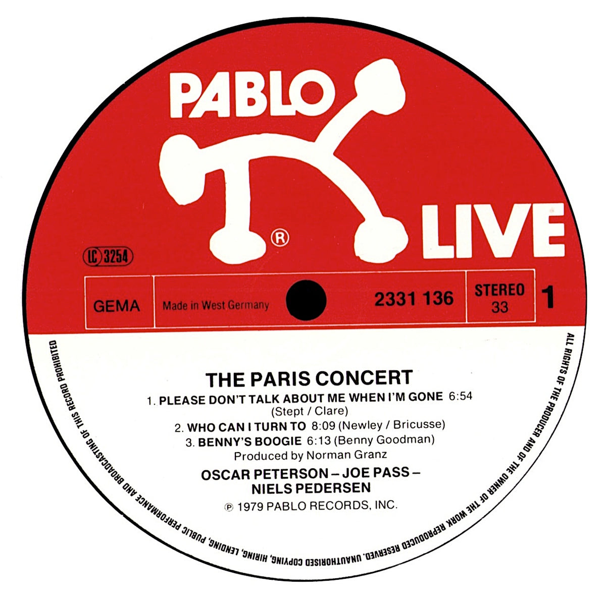 Oscar Peterson, Joe Pass, Niels Pedersen - The Paris Concert: Salle Pleyel, 1978 (Vinyl 2LP | German Release | Gatefold)