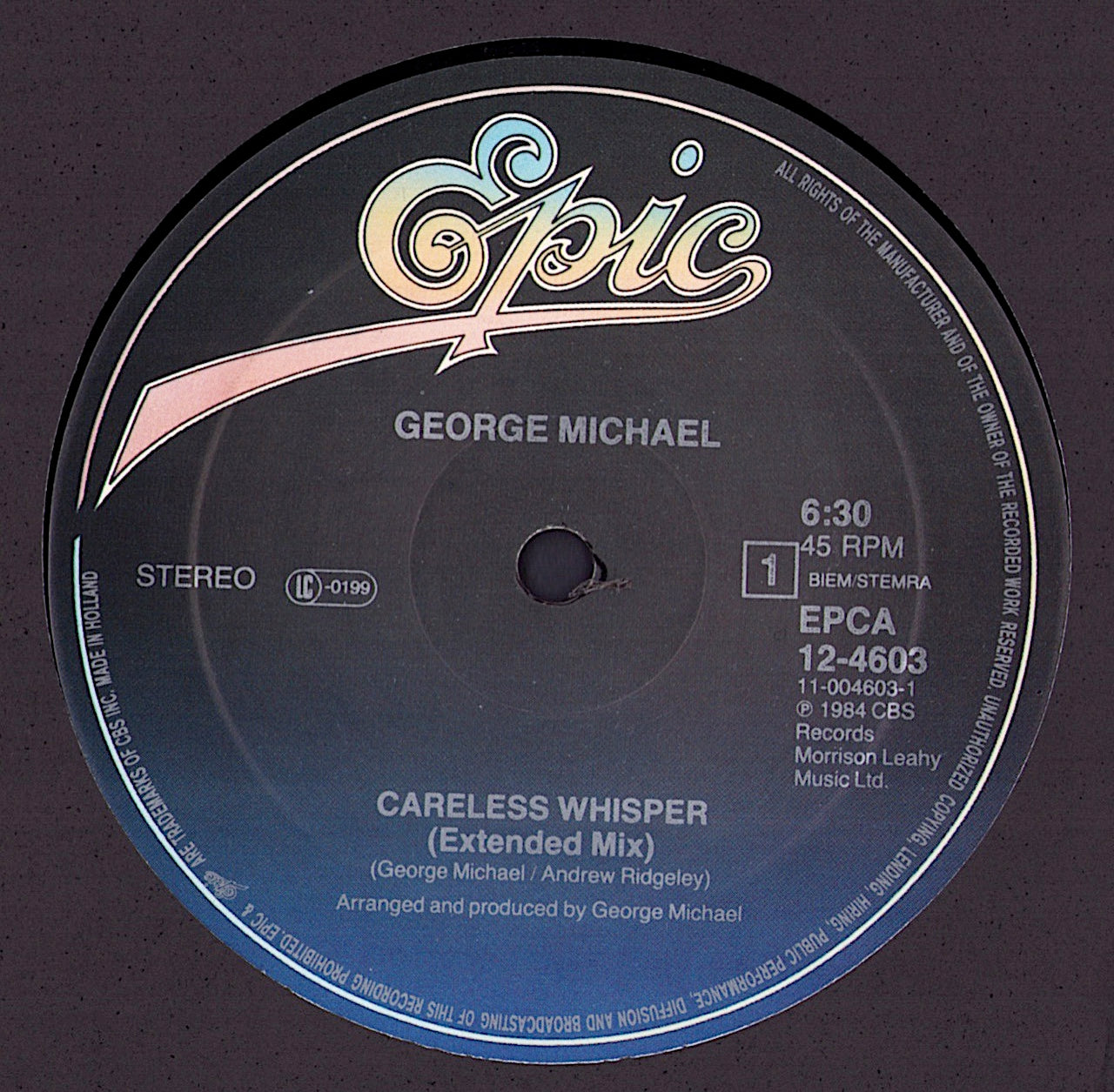 George Michael ‎– Careless Whisper Extended Mix Vinyl 12"