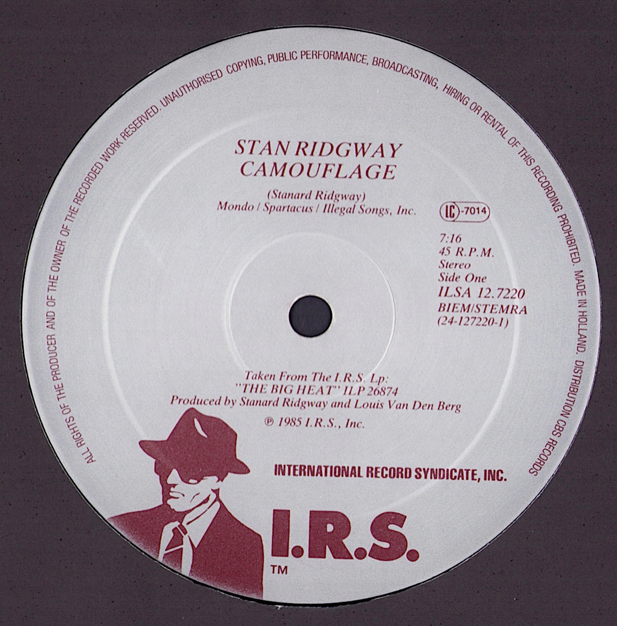 Stan Ridgway – Camouflage Vinyl 12"