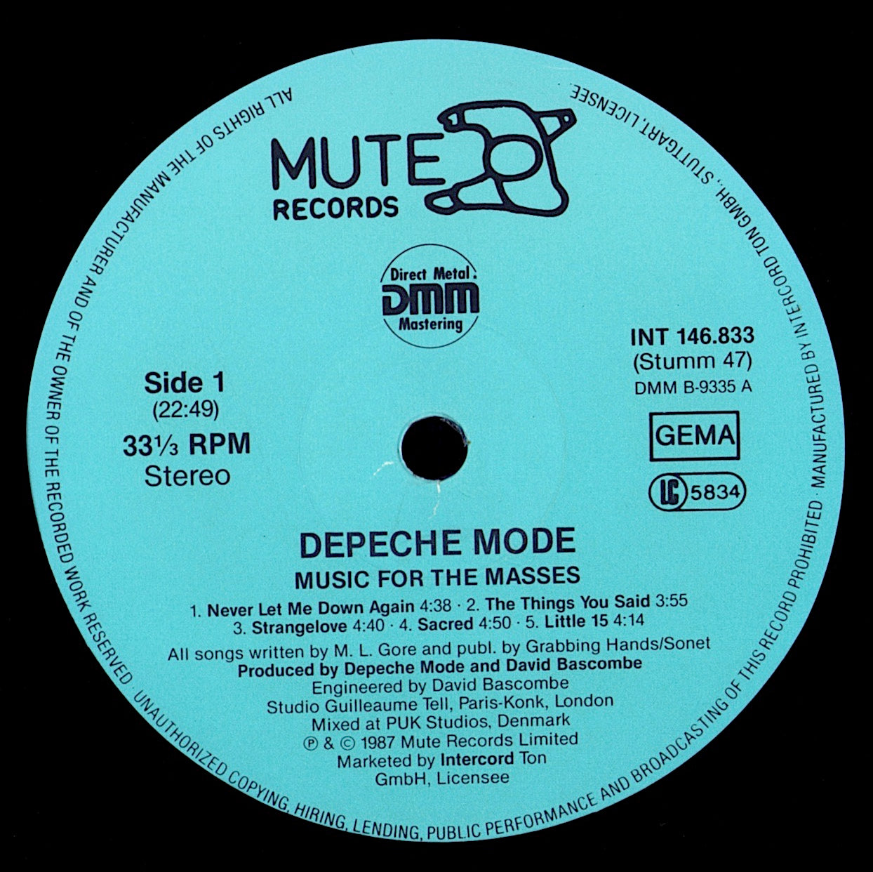 Depeche Mode - Music For The Masses (Vinyl LP | Blue Translucent | DE Original | 1987)