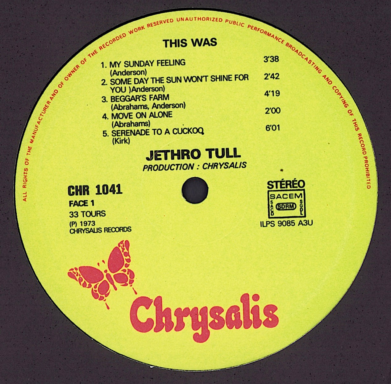 Jethro Tull - This Was Vinyl LP