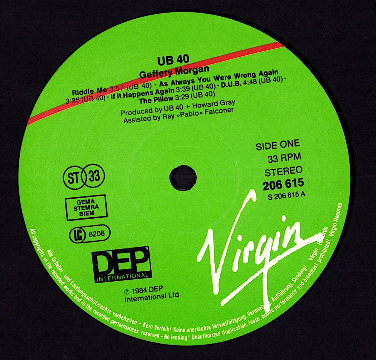 UB40 - Geffery Morgan... (Vinyl LP | EU Original | 1984)