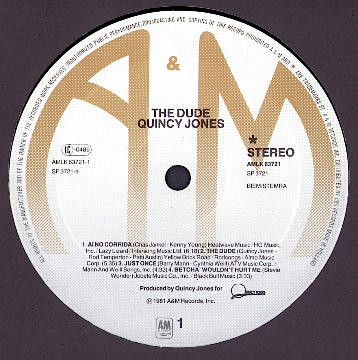 Quincy Jones – The Dude Vinyl LP