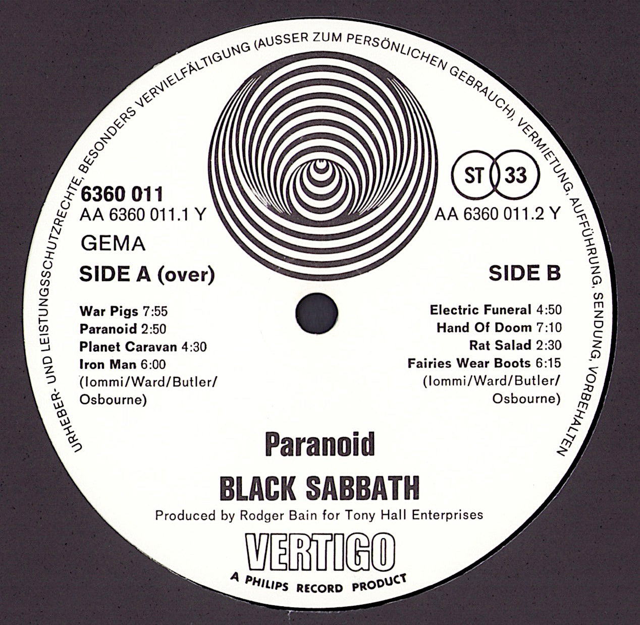 Black Sabbath - Paranoid Vinyl LP