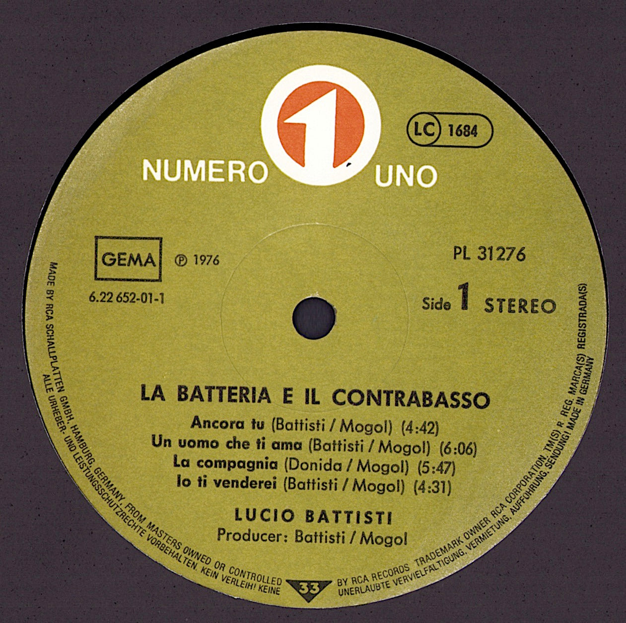 Lucio Battisti – Lucio Battisti, La Batteria, Il Contrabasso, Eccetera Vinyl LP