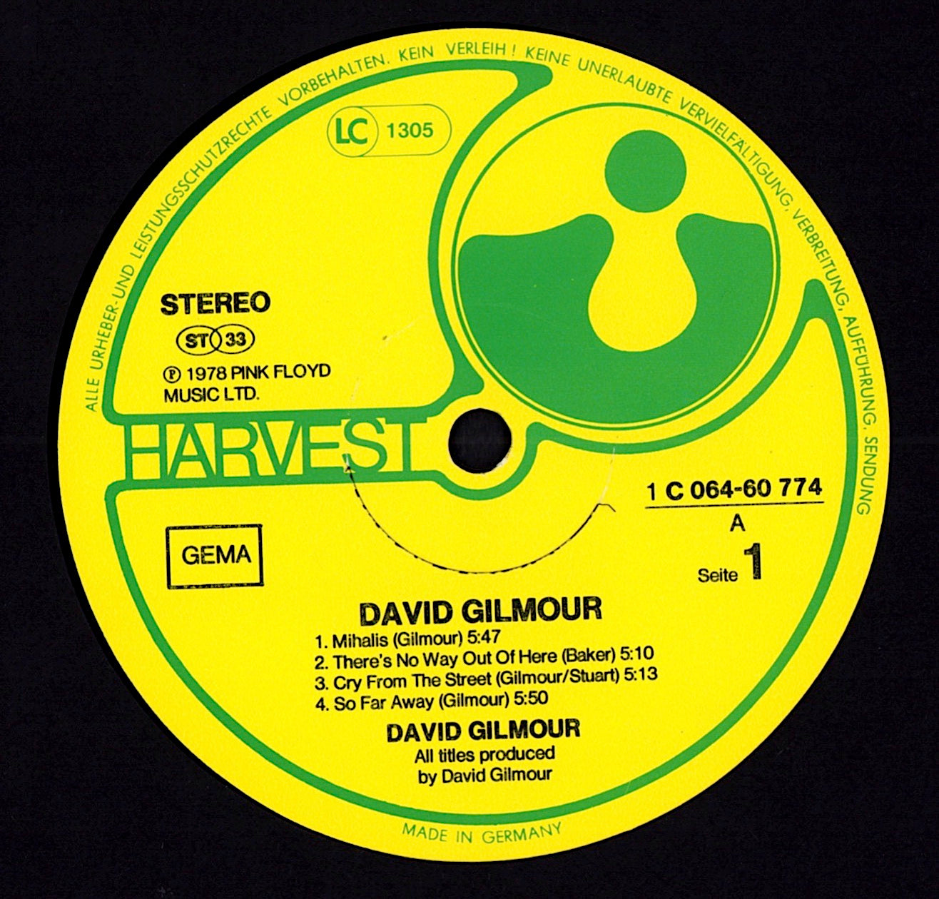 David Gilmour - About Face Vinyl LP Kopie