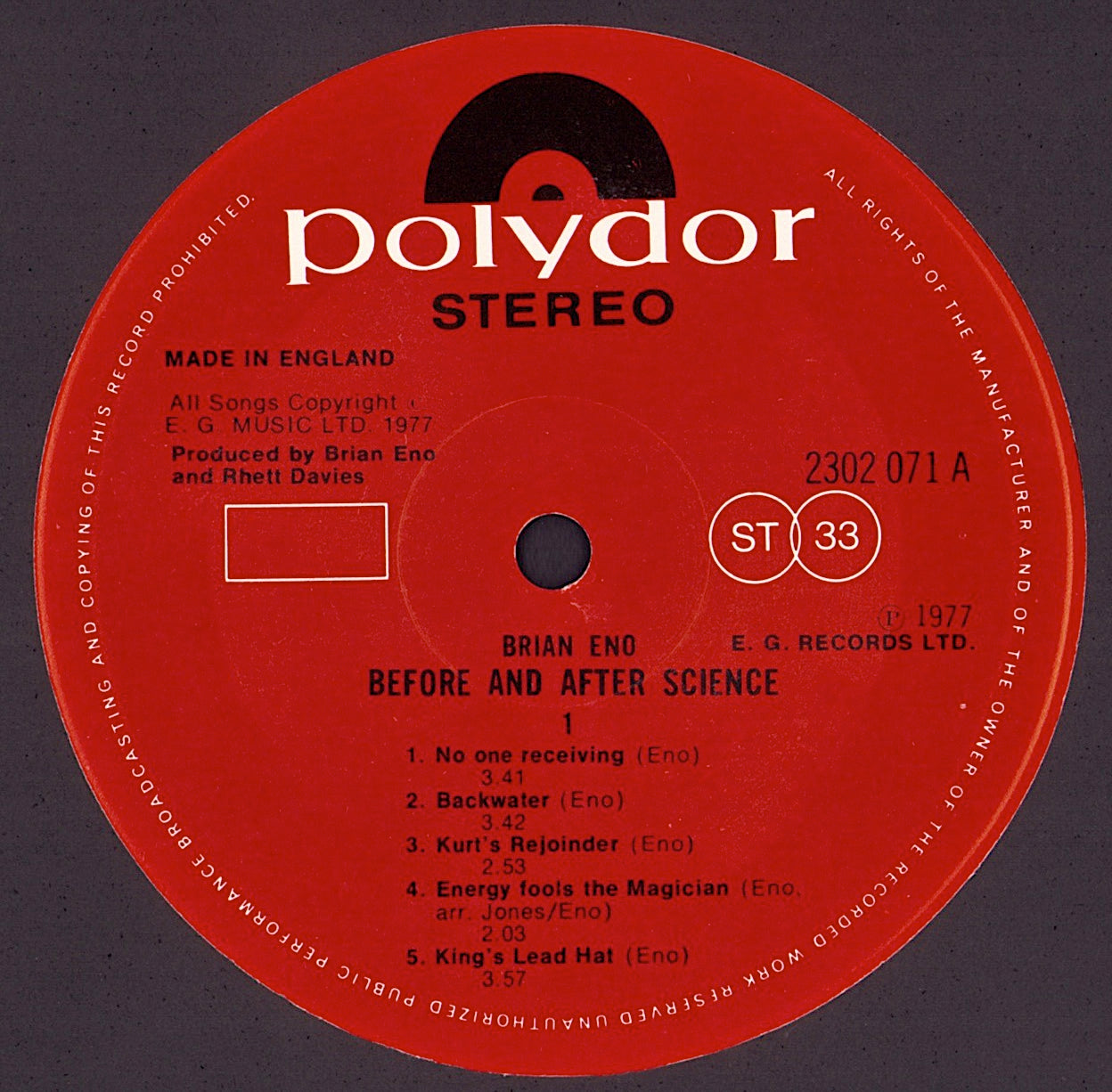 Brian Eno - Before And After Science