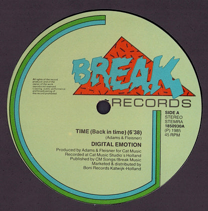 Digital Emotion – Time Back In Time Vinyl 12"