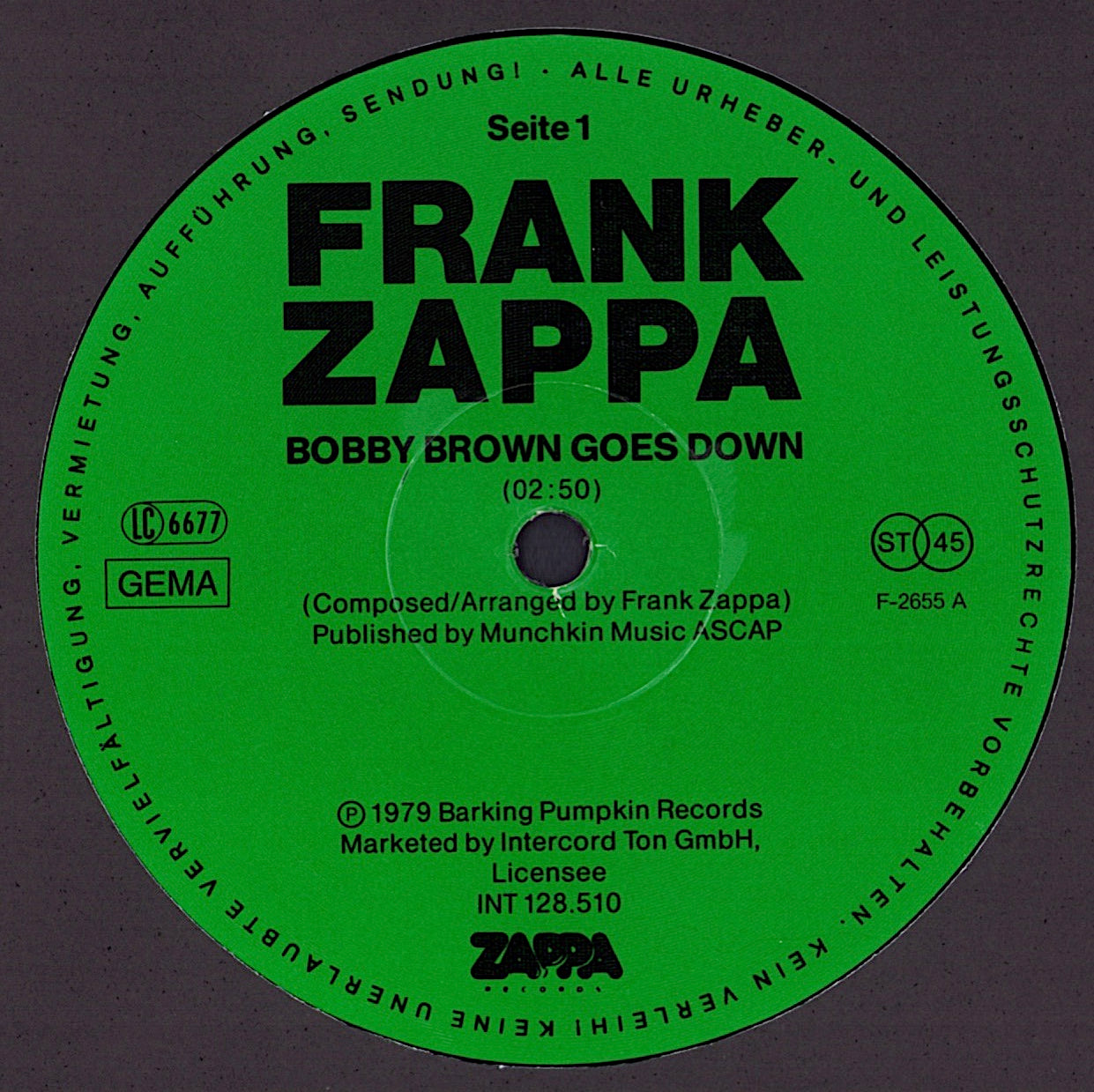 Frank Zappa – Bobby Brown Vinyl 12"