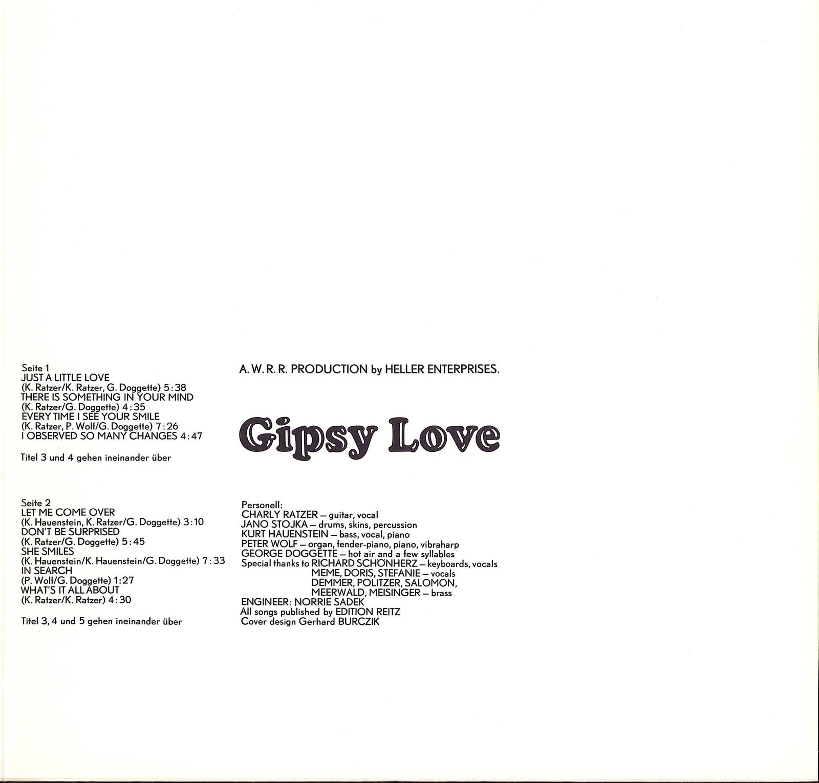 Gipsy Love – Gipsy Love Vinyl LP