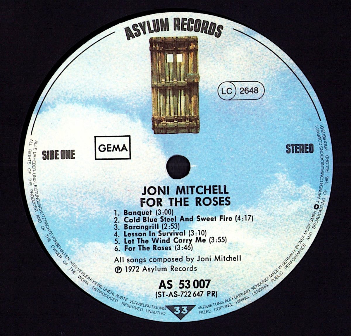 Joni Mitchell – Blue Vinyl LP | DE Reissue | Reprise Kopie