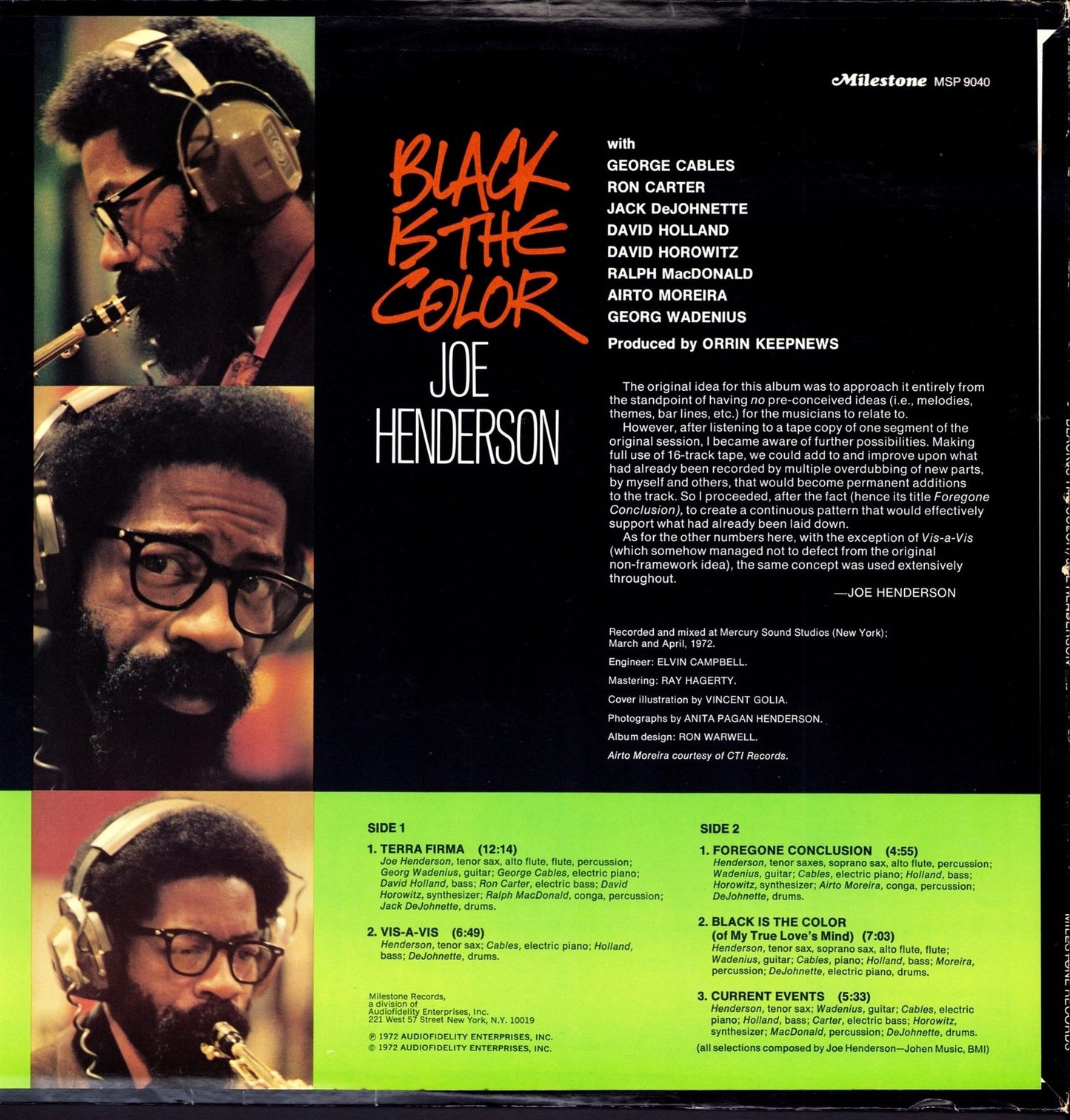 Joe Henderson – Black Is The Color Vinyl LP
