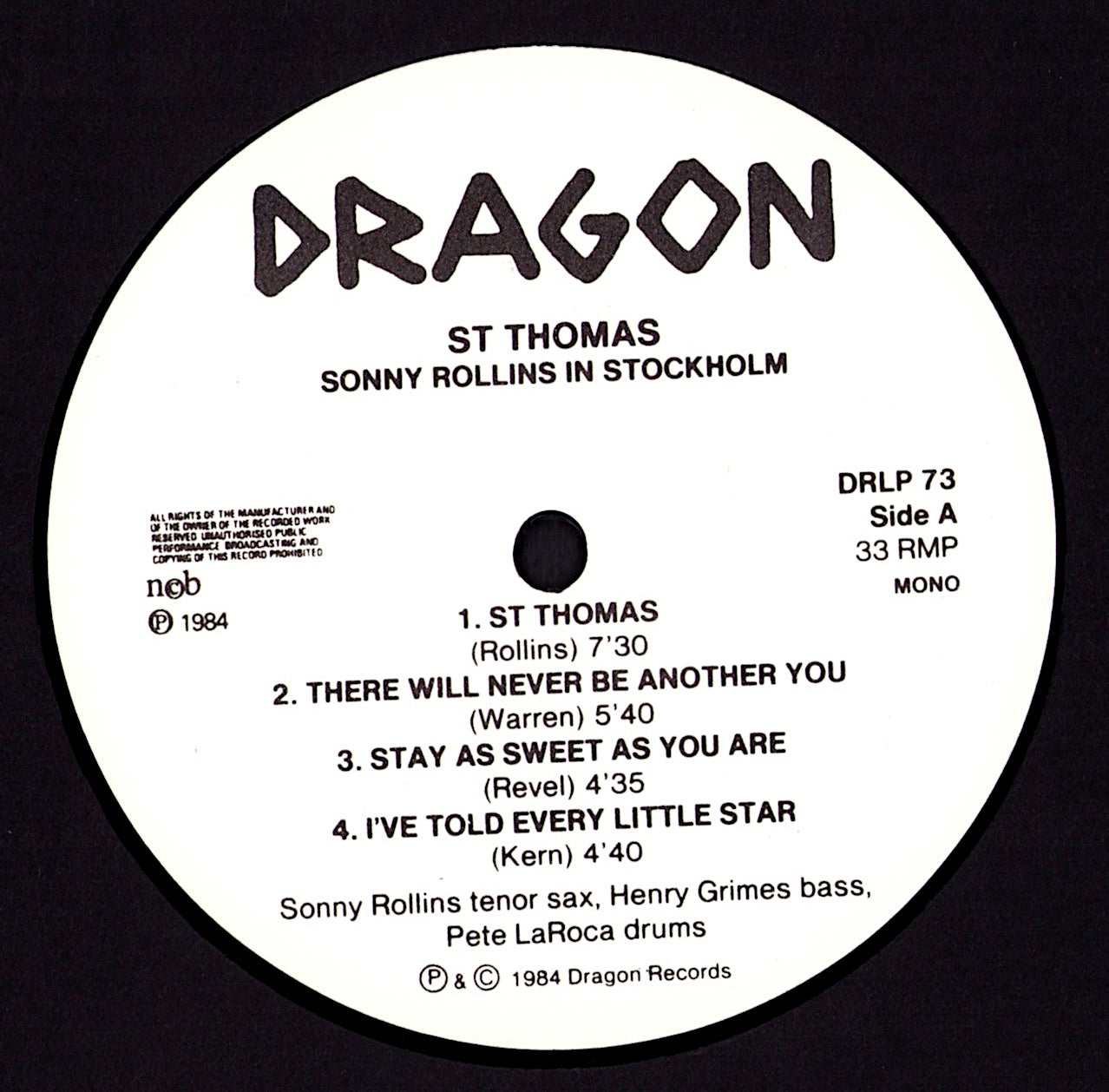 Sonny Rollins Trio – St Thomas - Sonny Rollins Trio In Stockholm 1959 Vinyl LP