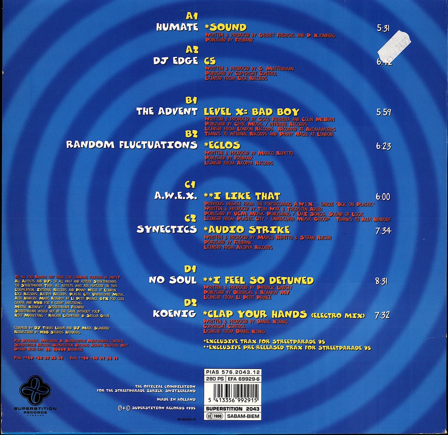 Street Parade 95 (2x Vinyl 12" | DE Original | 1995)