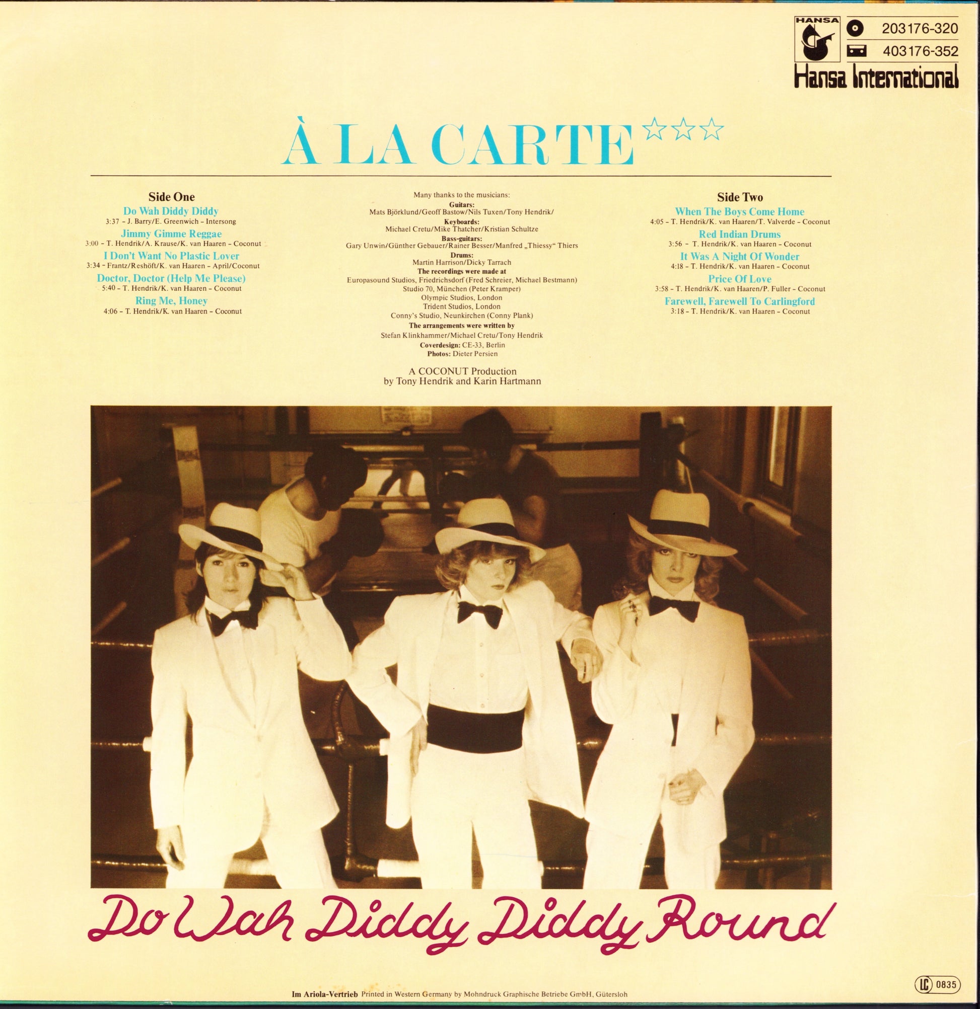 À La Carte – Do Wah Diddy Diddy – Vinyl (7, 45 RPM + 2 more), 1980 [r1875488 À La Carte – Do Wah Diddy Diddy – Vinyl (7, 45 RPM + 2 more), 1980 [r1875488