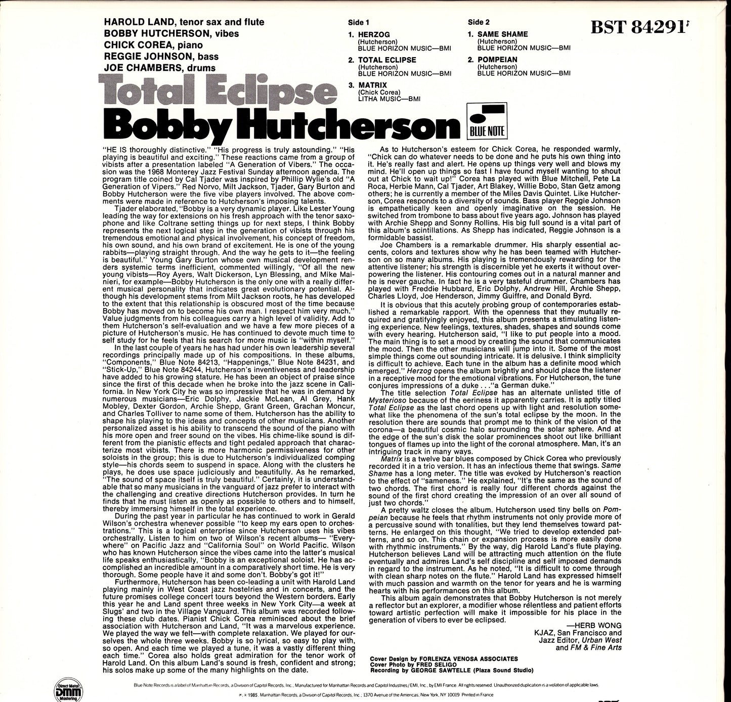Bobby Hutcherson – Total Eclipse Vinyl LP