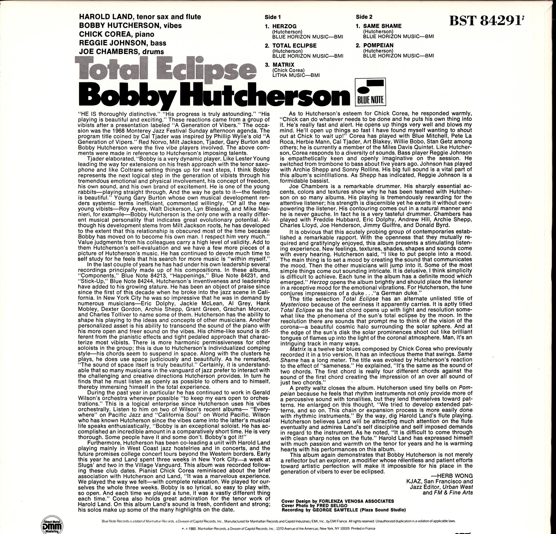 Bobby Hutcherson – Total Eclipse Vinyl LP