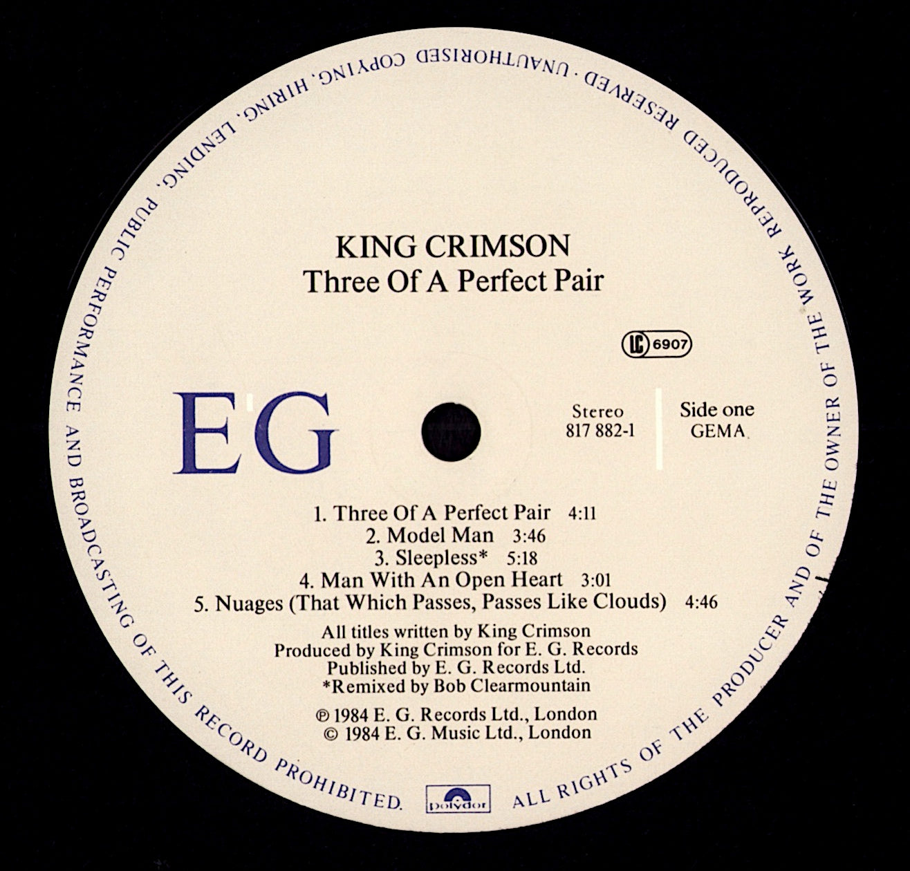 King Crimson - Three Of A Perfect Pair (Vinyl LP | DE Original | 1984)