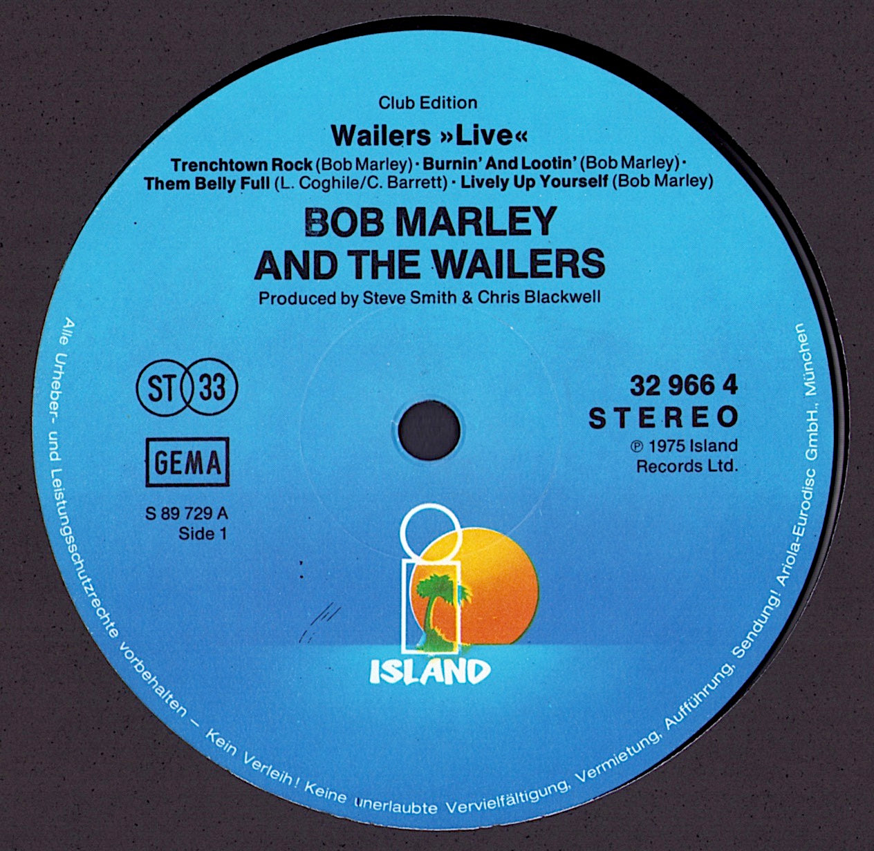 Bob Marley And The Wailers ‎– Live! Vinyl LP Club Edition