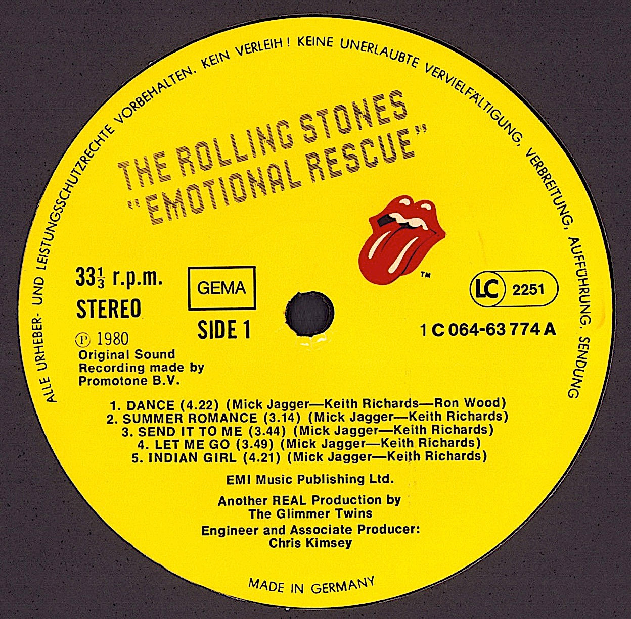 The Rolling Stones - Emotional Rescue Vinyl LP + Poster