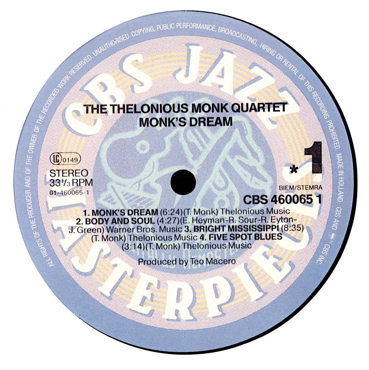 The Thelonious Monk Quartet - Monk's Dream (Vinyl LP | EU Reissue | 1987 | Remastered)