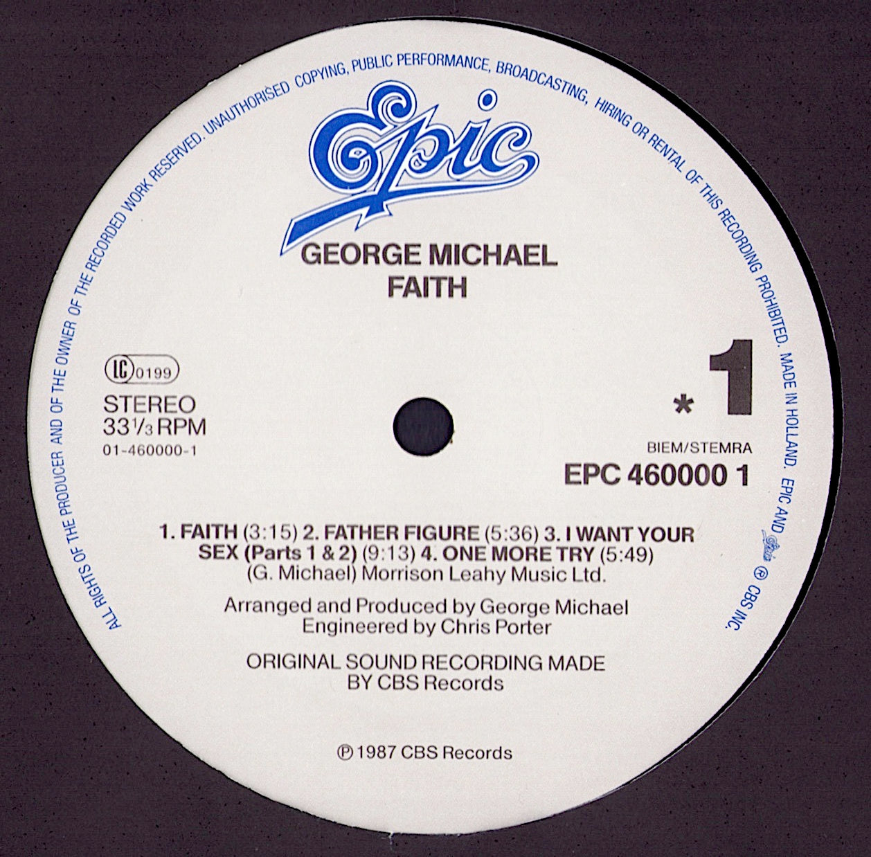 George Michael ‎- Faith Vinyl LP