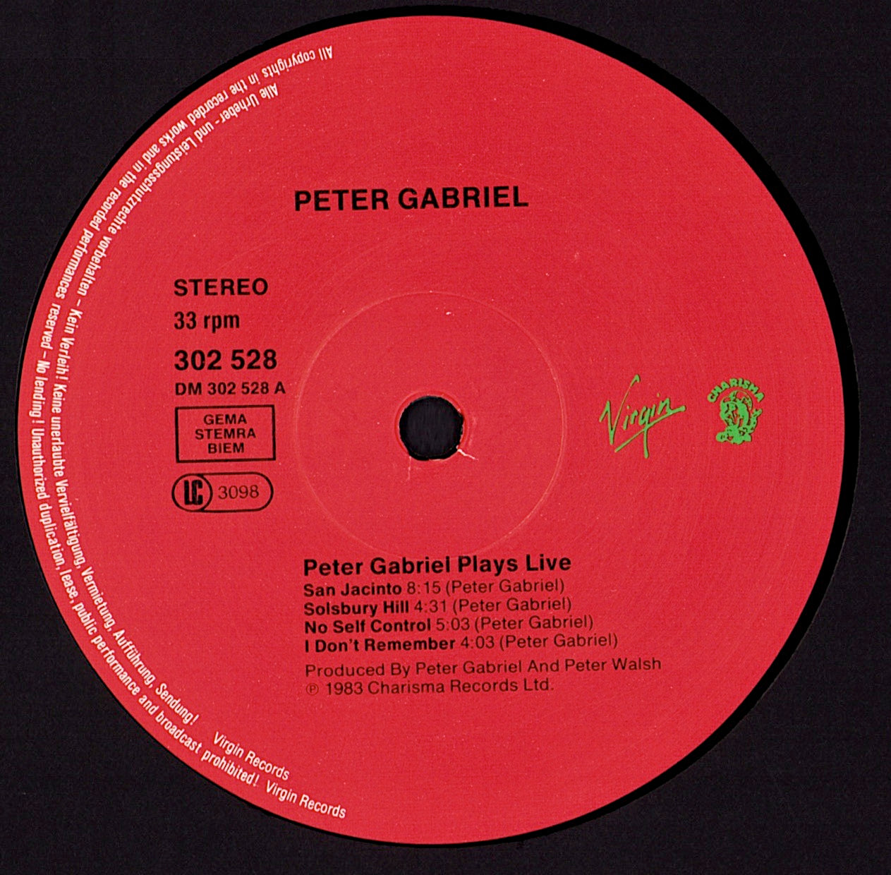Peter Gabriel - Plays Live Vinyl 2LP