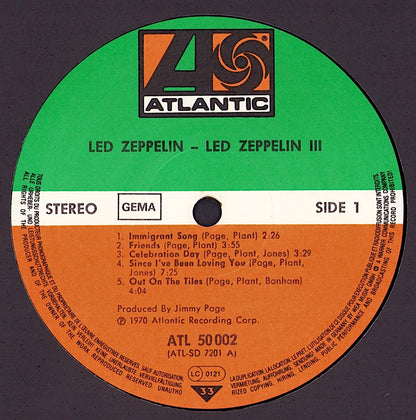 Led Zeppelin ‎- Led Zeppelin III Vinyl LP