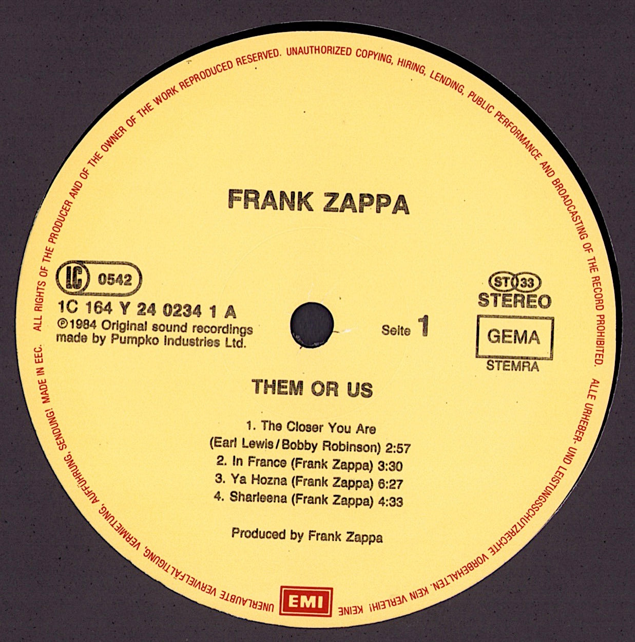 Zappa – Them Or Us Vinyl 2LP