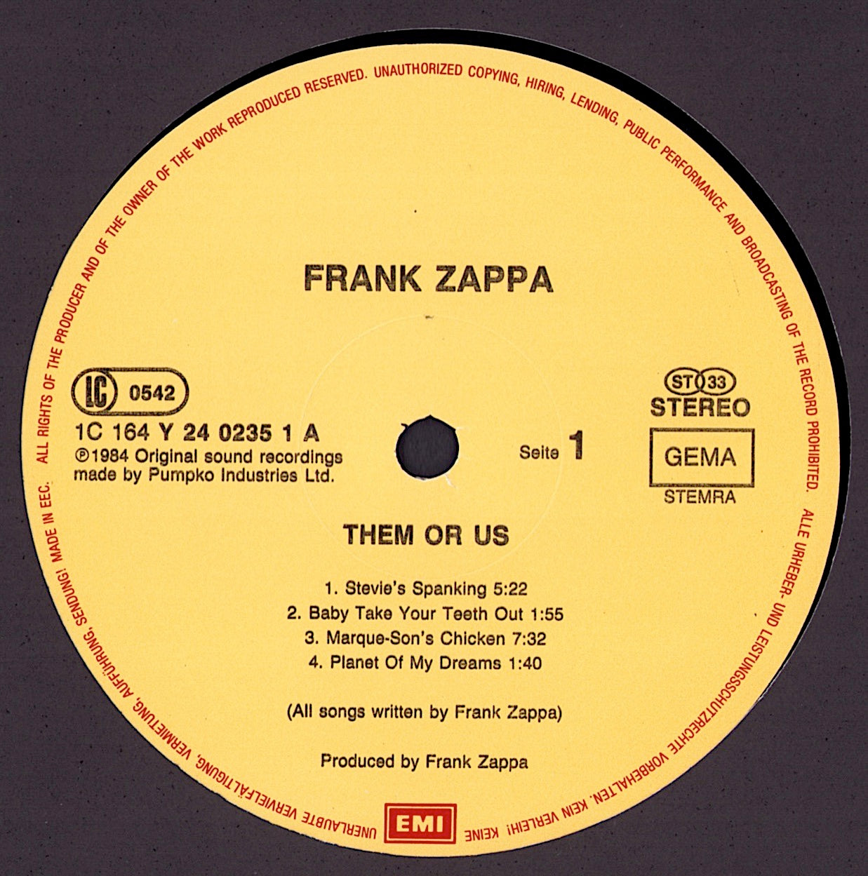 Zappa – Them Or Us Vinyl 2LP