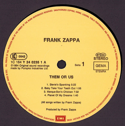 Zappa – Them Or Us Vinyl 2LP