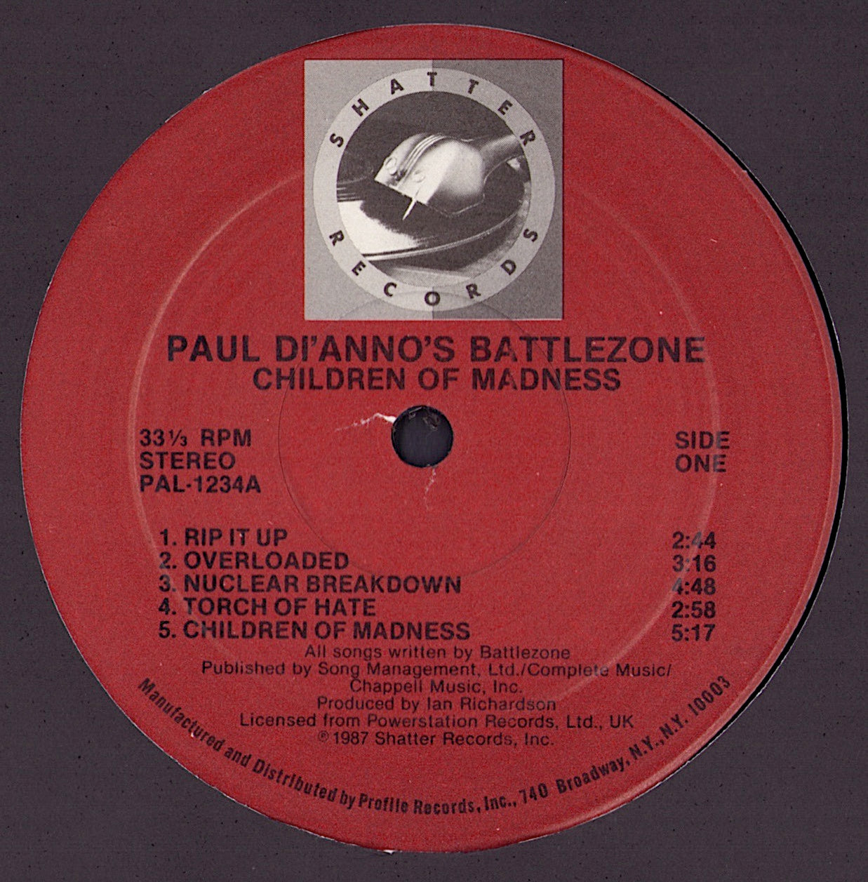 Paul Di'anno's Battlezone – Fighting Back Vinyl LP