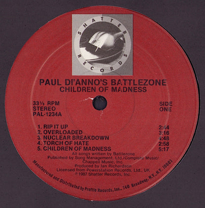 Paul Di'anno's Battlezone – Fighting Back Vinyl LP