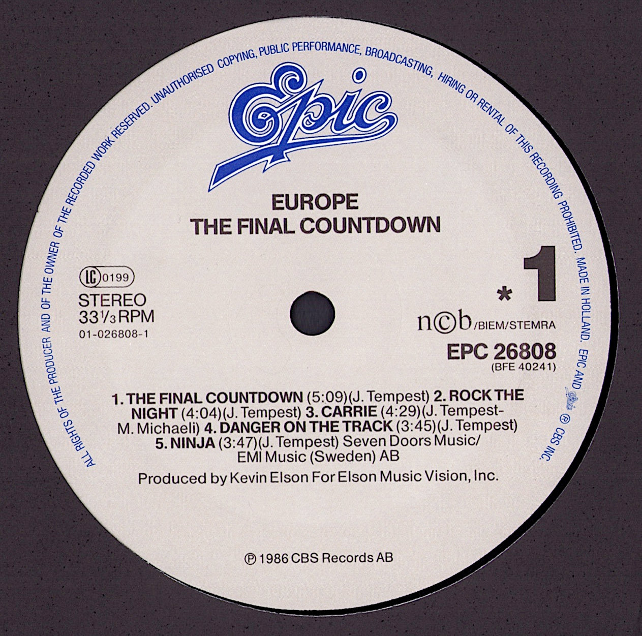 Europe - The Final Countdown Vinyl LP